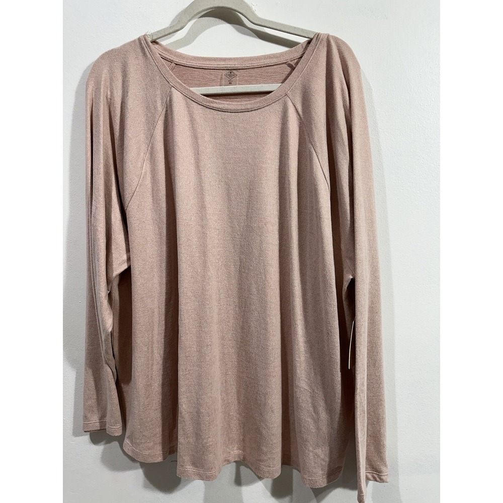 St. John's Bay Women's Peach‎ Classic Tee Long Sleeve Shirt Sz 2X